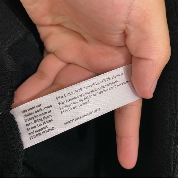 Eileen Fisher Black Cotton Blend Sz L Cardigan‎ Gauze Lightweight Pockets - Picture 3 of 6